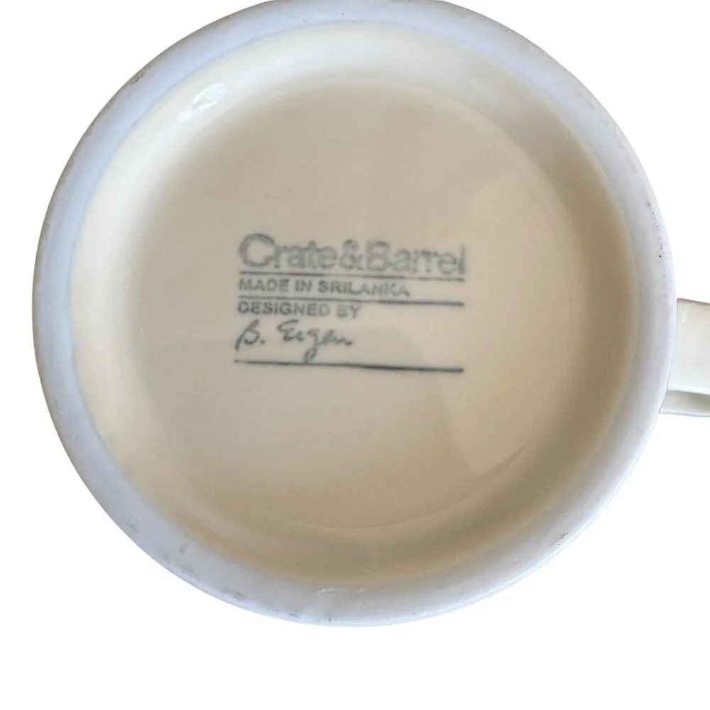 Crate&Barrel Discontinued Margo Cream Mug/Cup Replacement Addition B. Elgen